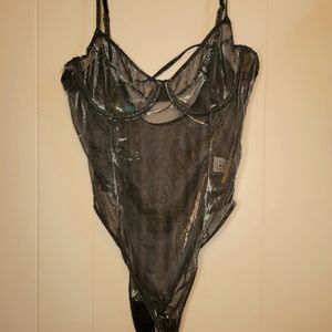 Black shiny lingerie